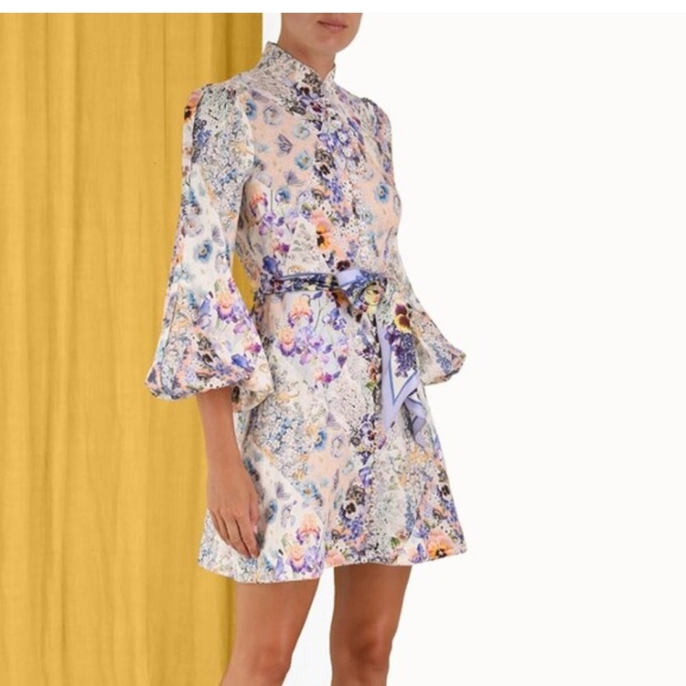 Zimmermann pansy floral fit and flare short dress size 1 (US 4/6) NWT